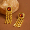 Crimson Luxe Drop Earrings