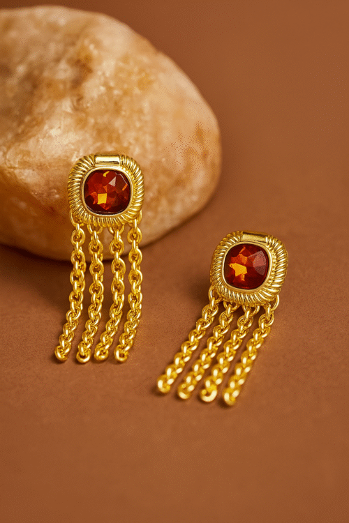 Crimson Luxe Drop Earrings