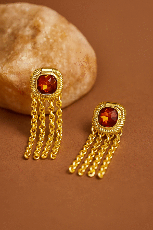 Crimson Luxe Drop Earrings