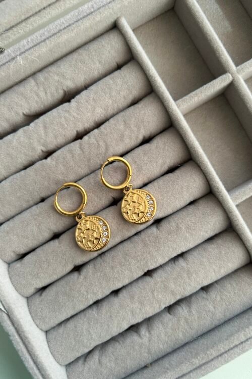 Lunar Glow Celestial Coin Earrings