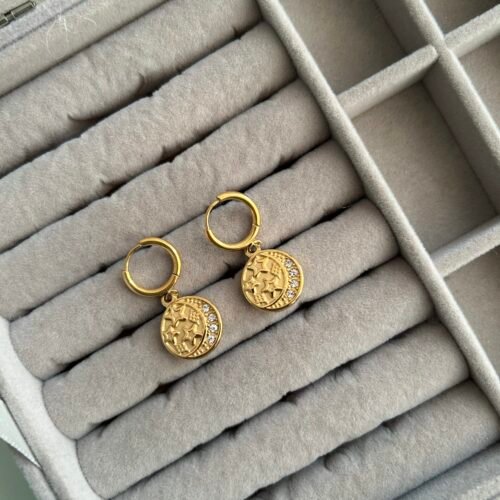 IMG_8205 Lunar Glow Celestial Coin Earrings