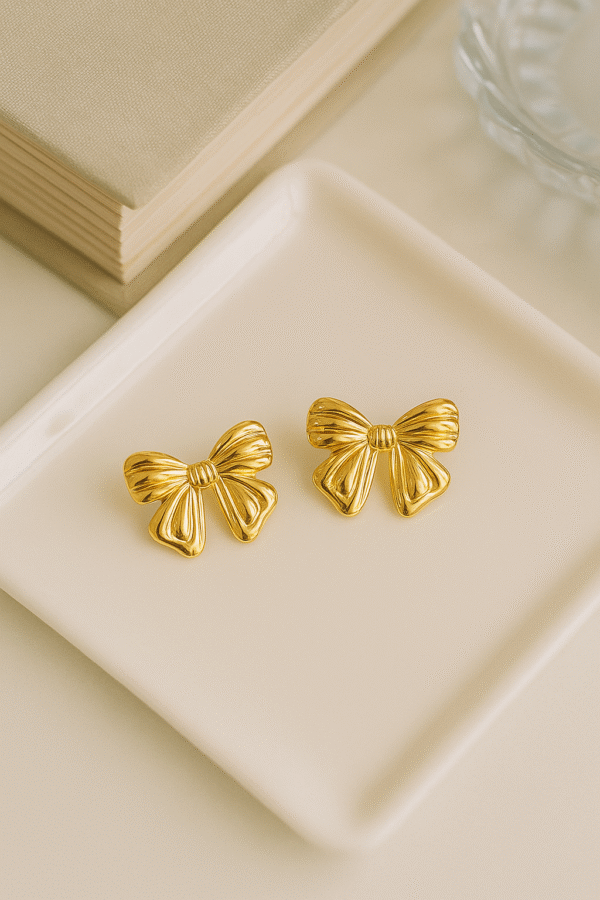 Golden Bow Studs