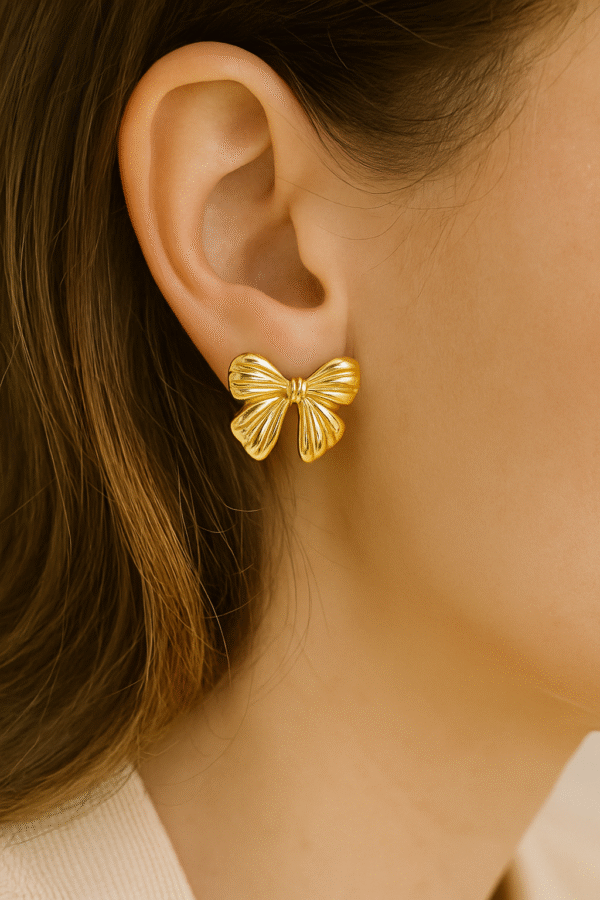 Golden Bow Studs