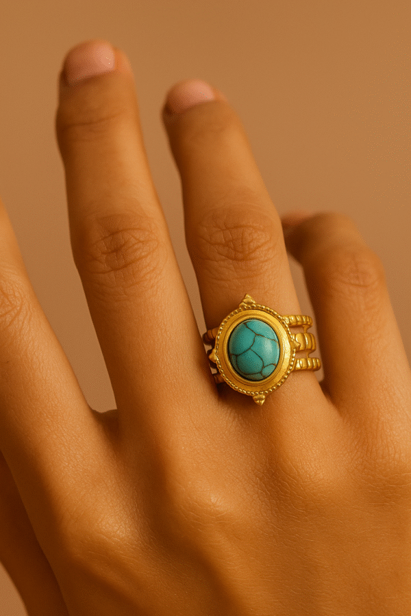 Turquoise Oasis Gold Ring