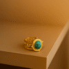 Turquoise Oasis Gold Ring