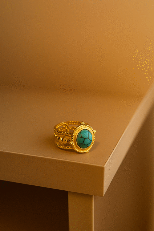 Turquoise Oasis Gold Ring