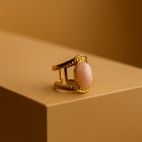 Sunset Pink Gold Ring
