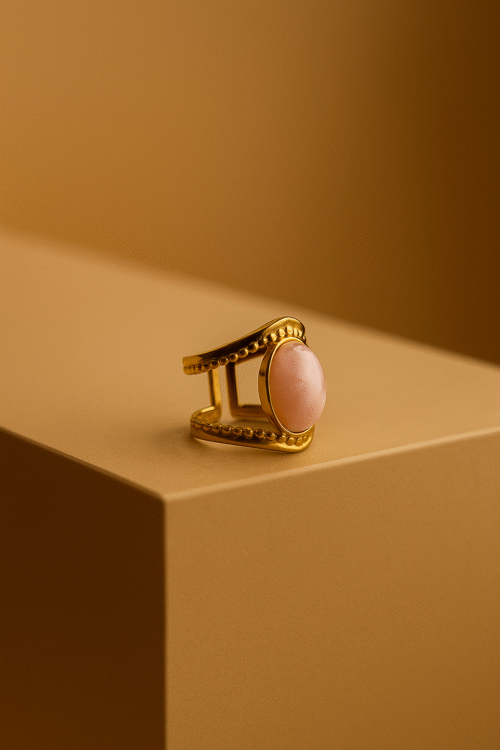 Sunset Pink Gold Ring